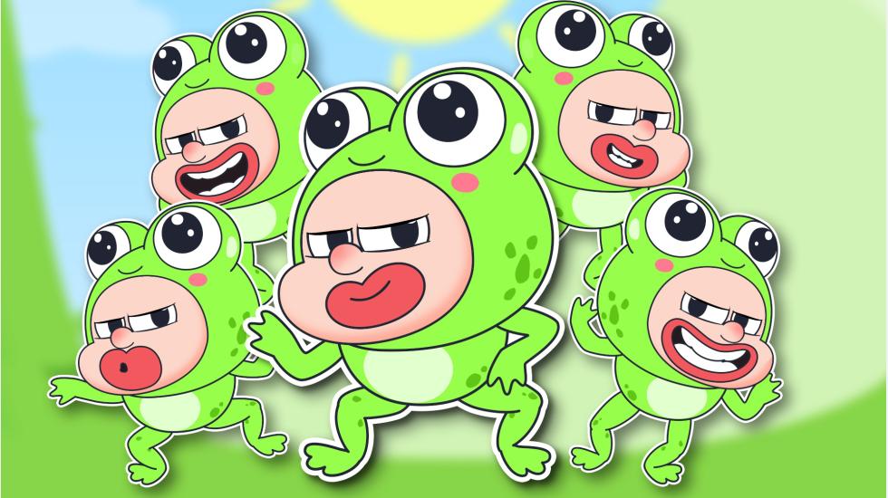 Five Little Frogs Jumping On The Bed-Frogs Fell Off And Bumped His Head (Dự Án Nhím)