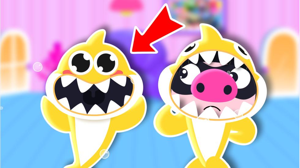 Baby Shark-Where Is The Real Baby Shark (PIGGY & MIMI-2D)