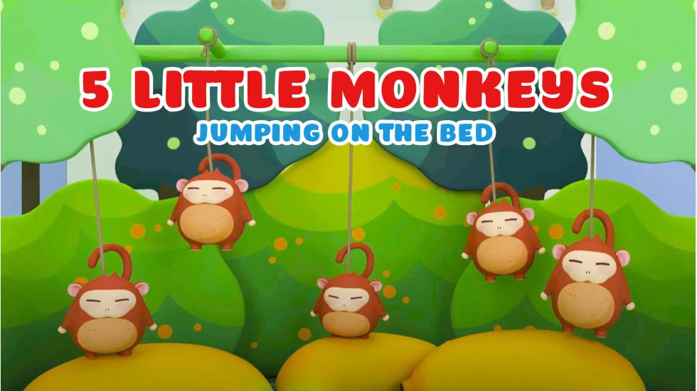 Five Little Monkeys Jumping On The Bed - Kid Song 3D