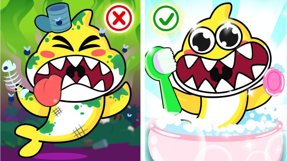 Dirty And Clean-Let's Take A Bath With Baby Shark (Baby Shark Series-2d)