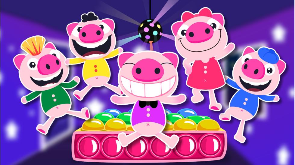 Five Little Pigs Jumping on the Bed-Children Nursery Rhyme Five Little Pigs Jumping on the Bed-Children Nursery Rhyme